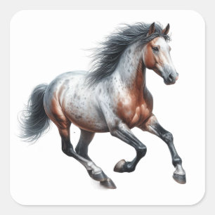 Vackra Horse Stickers Fyrkantigt Klistermärke
