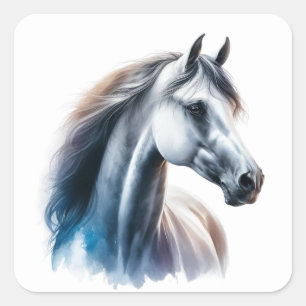 Vackra Horse Stickers Fyrkantigt Klistermärke
