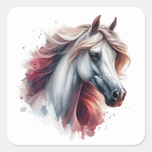 Vackra Horse Stickers Fyrkantigt Klistermärke