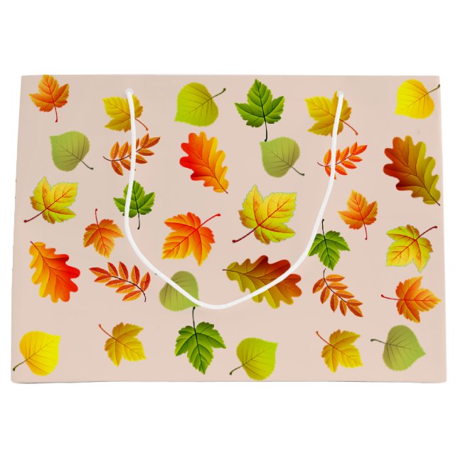 Vackra höstblad på beige (Framsidan)