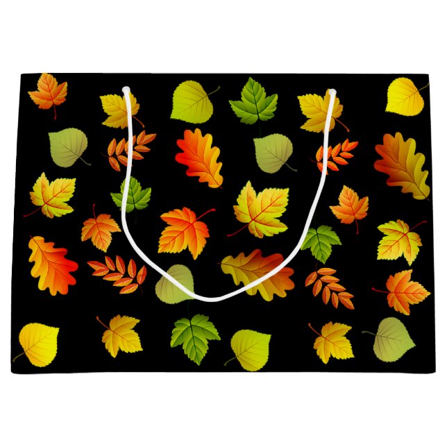 Vackra höstblad på svart (Framsidan)