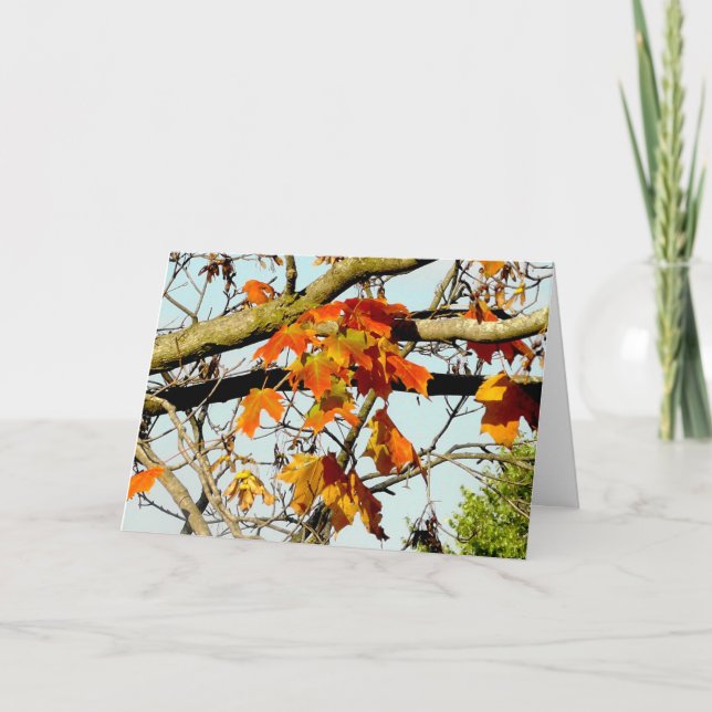 Vackra höstlöv Hösthälsningar Kort (Framsida)