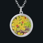Vackra höstorkidéer i Gult Silverpläterat Halsband<br><div class="desc">Vackra Gulter orchider underbara gult eller Blommar Blommor. Foto av Sandy Closs Underbar för alla säsonger vår sommar och fall. tropiska,  moderna,  fall,  blommor,  blommor,  blommigt,  vår,  orkidé,  trädgård,  bröllop,  bröllop, </div>