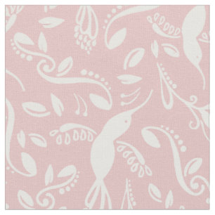 Vackra Hummingbird Colibri Birds Pastellernas Rosa Tyg