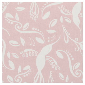 Vackra Hummingbird Colibri Birds Pastellernas Rosa Tyg