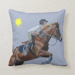 Vackra Hunter Jumper Horse American MoJo Pillow Kudde