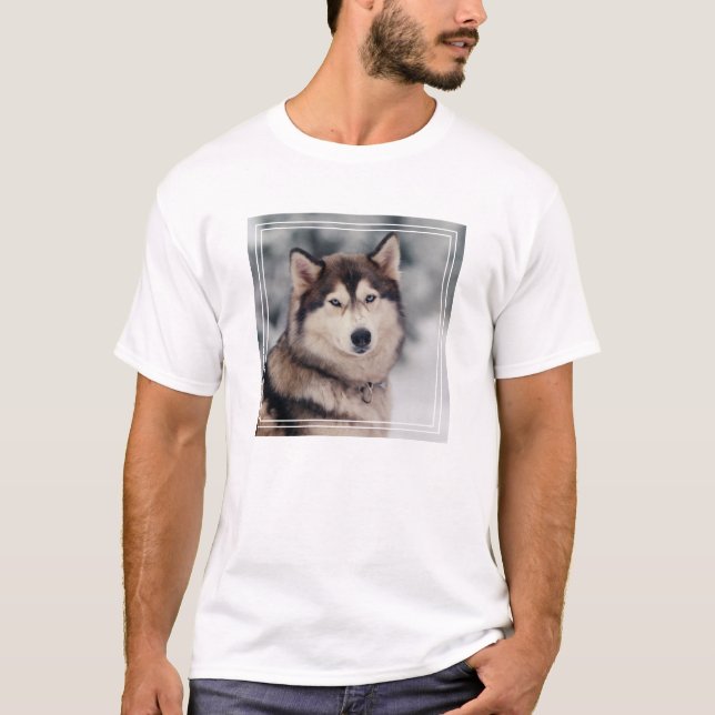 Vackra Husky på utsidan T Shirt (Framsida)