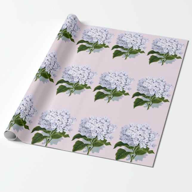 Vackra Hydrangea Flower i Violett Presentpapper (Utrullad)