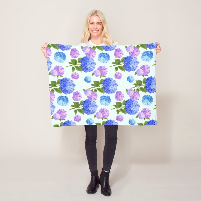 Vackra Hydrangeas Fleecefilt (På plats)