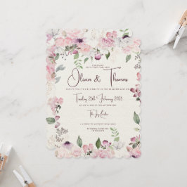 Vackra inbjudningar till Blommigt bröllop