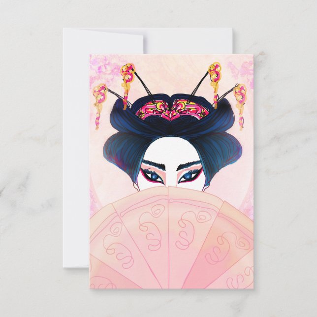 Vackra inbjudningar till geisha Porträtt (Framsida)