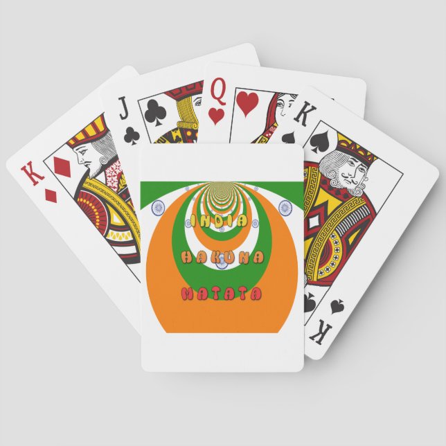 Vackra Indiens nationalflaggas färger Hakuna Matat Casinokort (Baksidan)