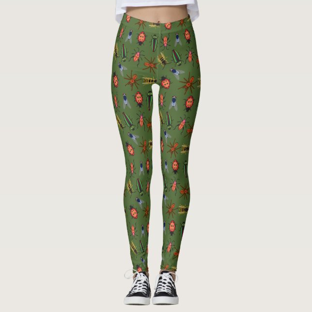Vackra Insektra Mönster Leggings (Framsida)