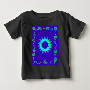 Vackra Iridescent Blue Blommigt Art Oljemålning T Shirt