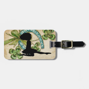 Vackra Irish Dancer, Shamrock och Horseshoe Bagagebricka
