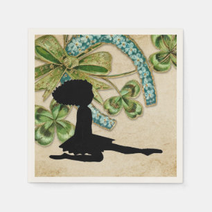 Vackra Irish Dancer, Shamrock och Horseshoe Pappersservett