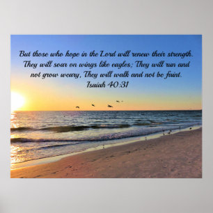 Vackra Isaiah 40:31 Tidigt morgon Sunrise Poster