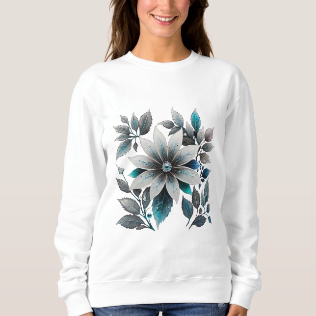 vackra isblommor och isblad t shirt (Framsida)