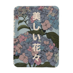 Vackra japanska blommor magnet