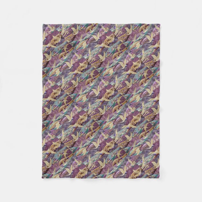 Vackra japanska Cranes Fleecefilt (Framsidan)