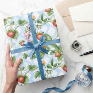 Vackra jordgubbar och Blommigt Möhippa Presentpapper