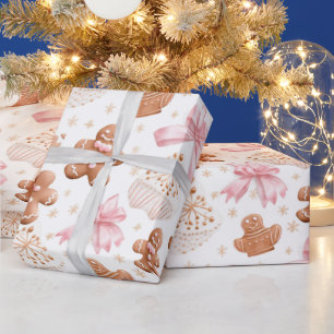 Vackra jordgubbsgingerbröd jul presentpapper