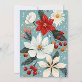 Vackra julblommor julkort