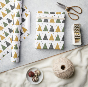 Vackra Julgranar och stjärnor Pappra Presentpapper