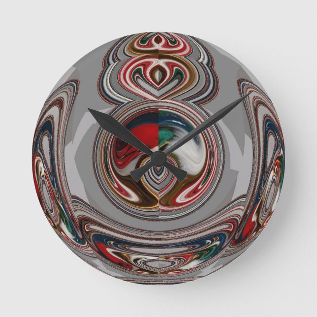 Vackra julhjärtan Julhelg Färg Rund Klocka (Framsida)