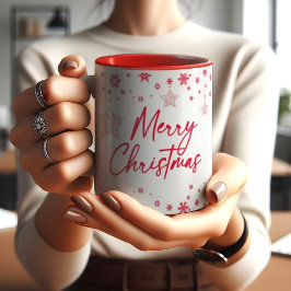 Vackra julklappar snö flingar ornament MUGG