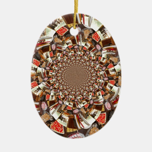 Vackra kakor och öknar julgransprydnad keramik (Framsidan)