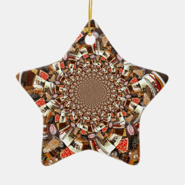 Vackra kakor och öknar julgransprydnad keramik (Framsidan)