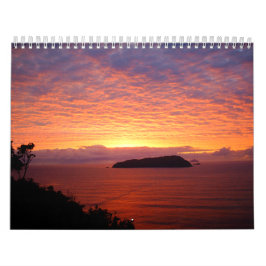Vackra kalender Oceans sunset