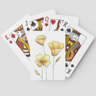 Vackra Kalifornien Vattenfärg Vallmo Casinokort