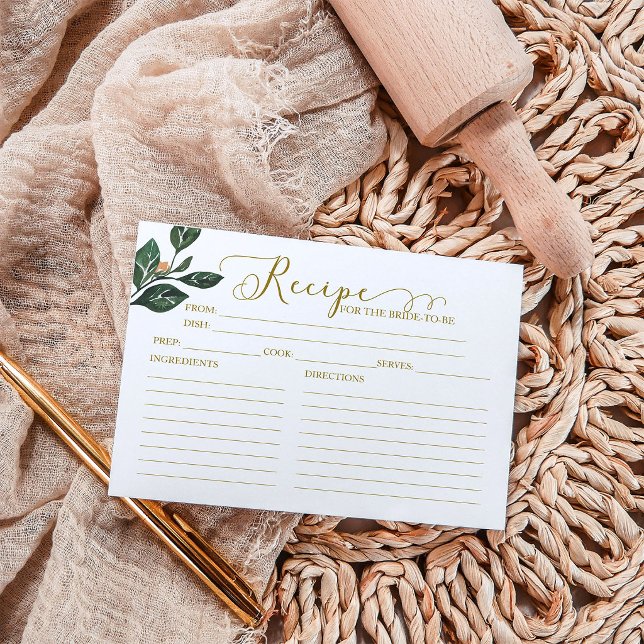 Vackra kalligrafi bröllopsdusch receptkort (Skapare uppladdad)
