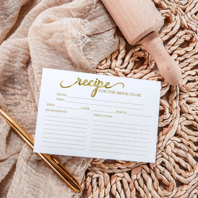 Vackra kalligrafi bröllopsdusch receptkort (Skapare uppladdad)