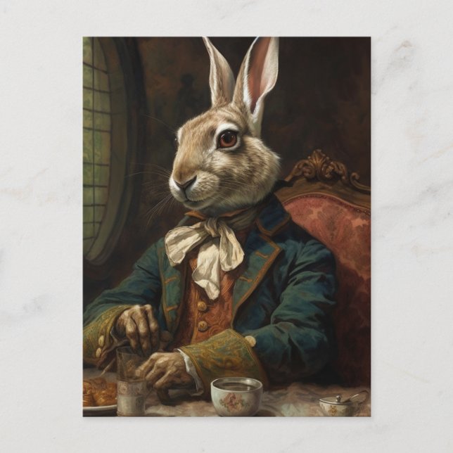 Vackra kanin i Kostym Vykort (Framsida)