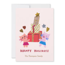 vackra katter med presentboxar rosa