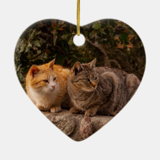 Vackra katter, prydnadsföremål julgransprydnad keramik