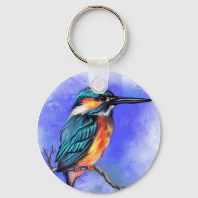 Vackra Kingfisher Keychains Nyckelring (Framsida)