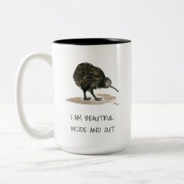 Vackra Kiwi-fynd med två ton kaffe Mugg