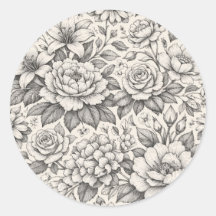 Vackra kol svarta och vita blommor klassiker