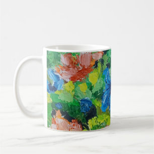 Vackra konstblommor kaffemugg