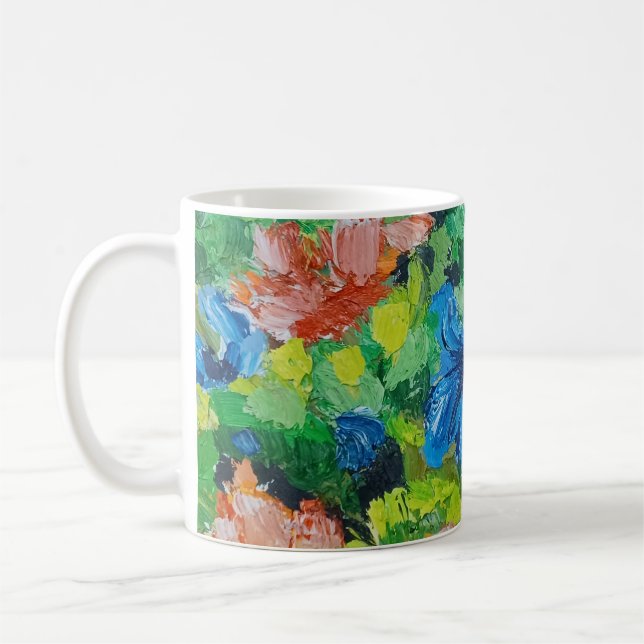 Vackra konstblommor kaffemugg (Vänster)