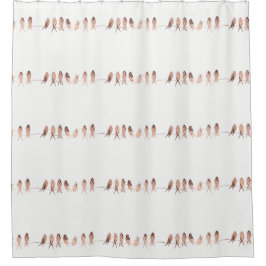 Vackra kopparfåglar på en tråd | Shower Curtain