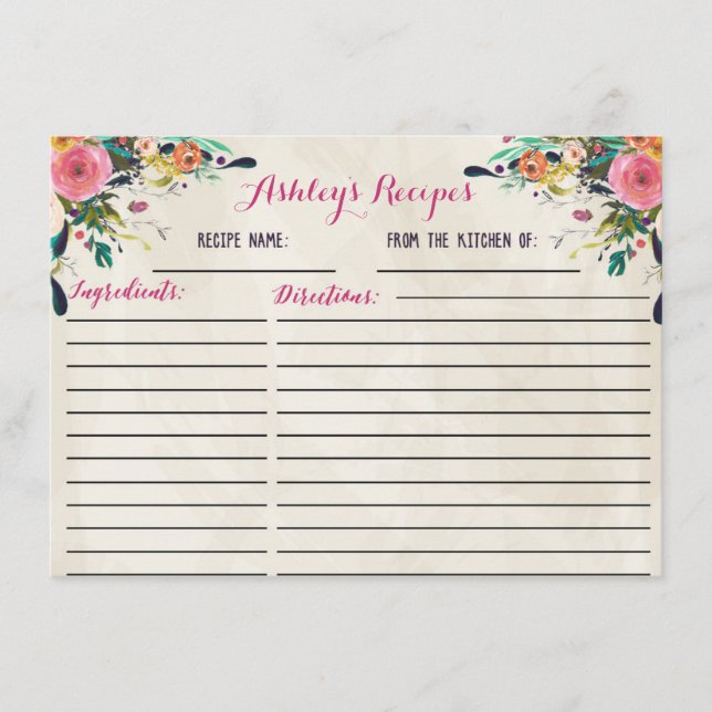 Vackra kort för Blommigt (Framsida)