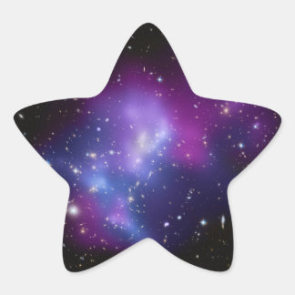 Vackra kosmiska rymdsgalaxkluster stjärnformat klistermärke