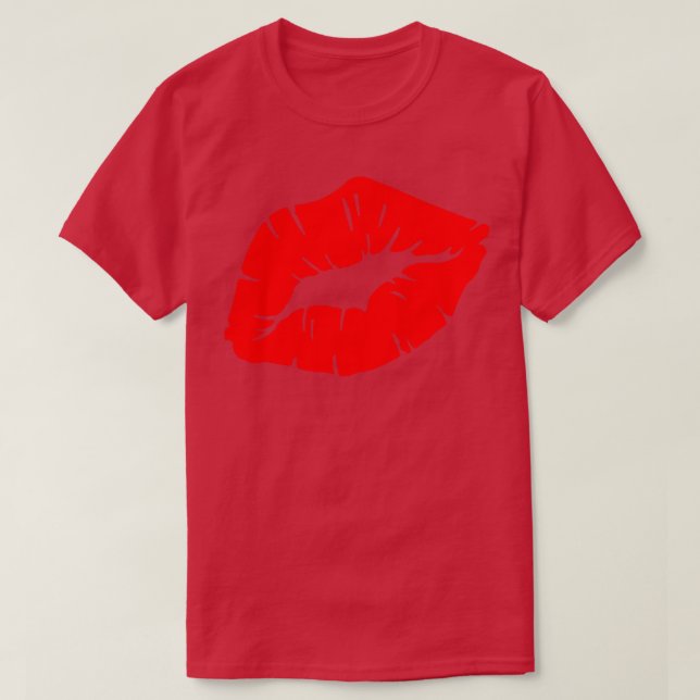 Vackra, kraftfulla röda läppstift isolerad t shirt (Design framsida)