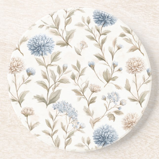 Vackra krämblå blommor underlägg (Framsidan)