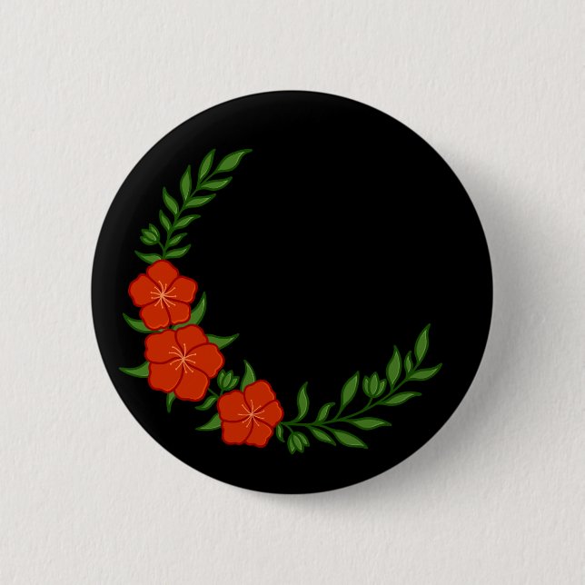 Vackra Krona Crescent of Red Flowers Knapp (Framsida)